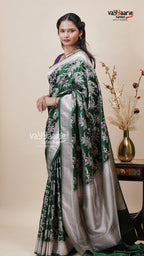 Green Khatan Saree for Festive Occasions