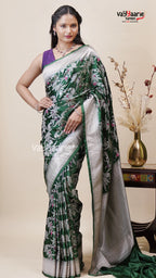 Green Khatan Saree for Festive Occasions