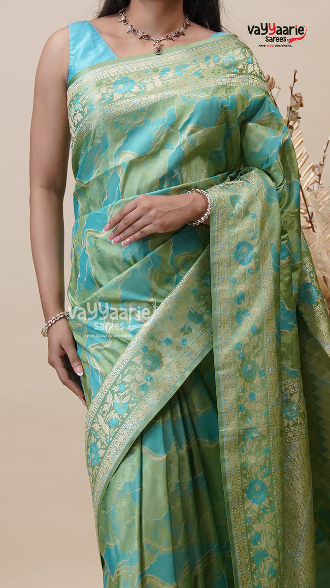 Sea Green Khatan Saree for Gifting Main Image