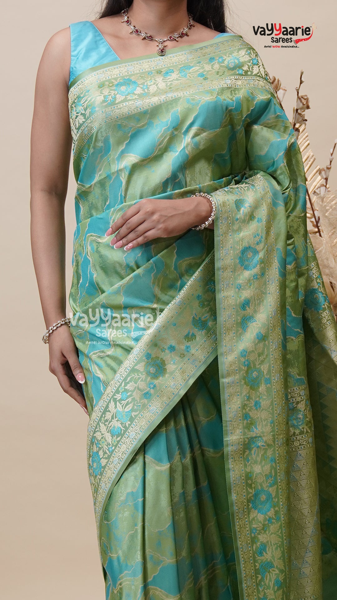 Sea Green Khatan Saree for Gifting