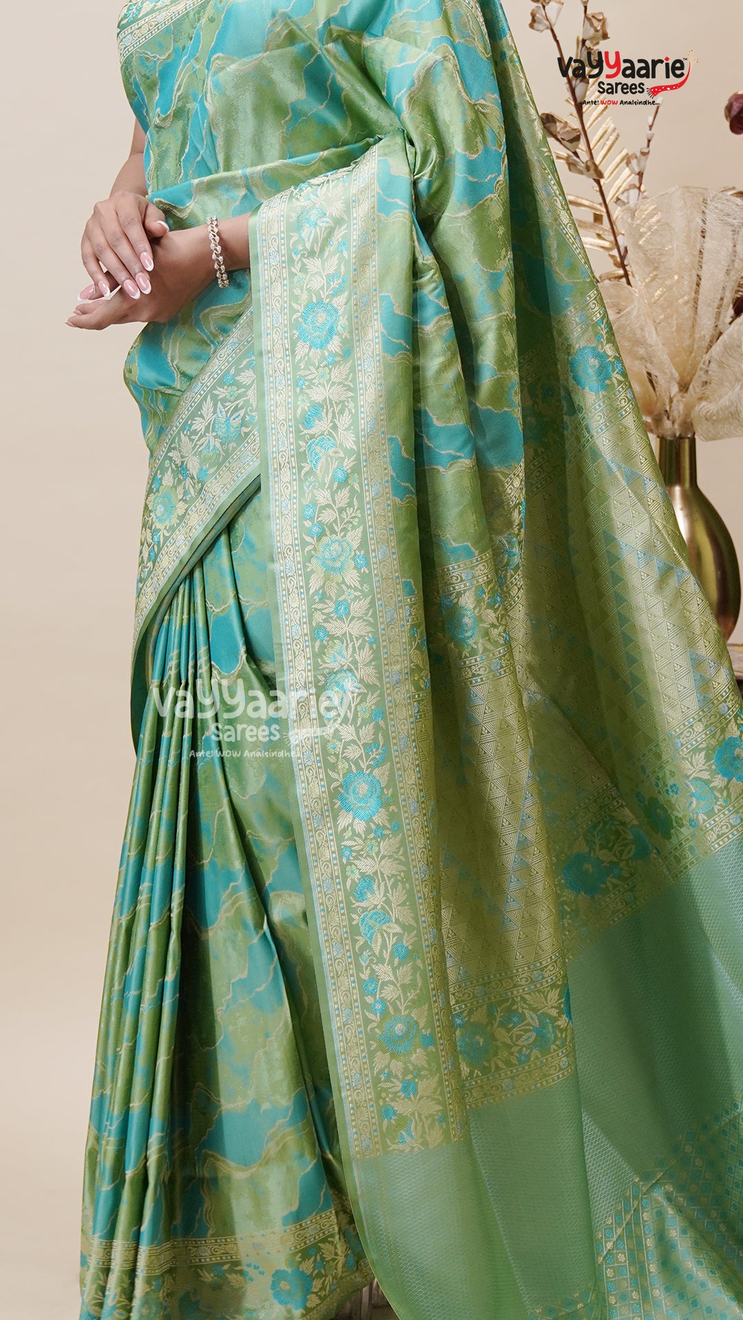 Sea Green Khatan Saree for Gifting