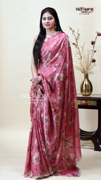 Pink Tissu Fancy Saree for Women