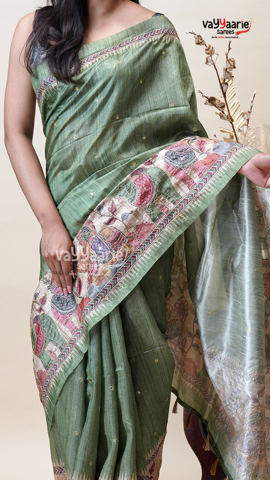 Multicolour Tusser Saree for Special Moments