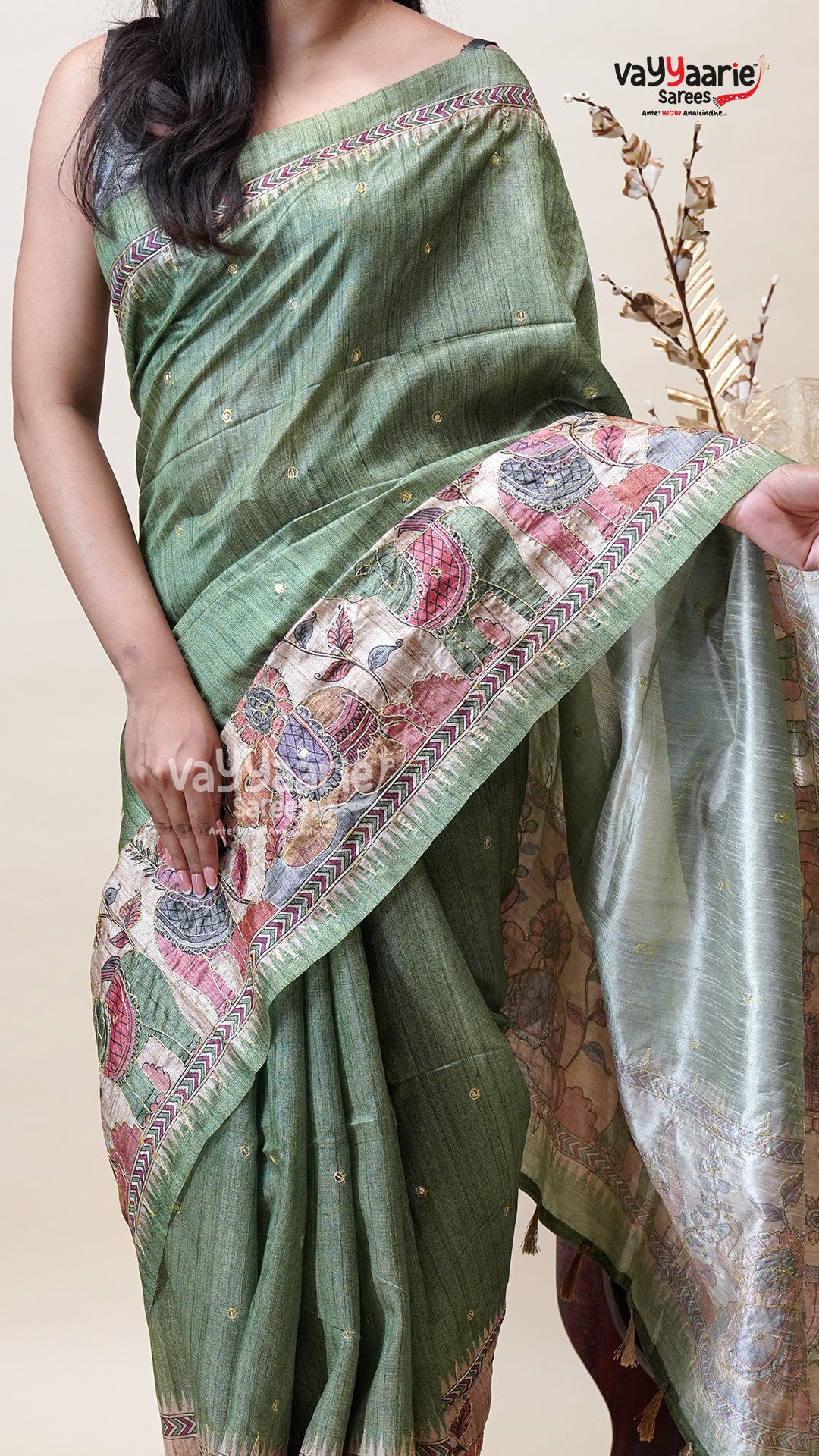 Multicolour Tusser Saree for Special Moments