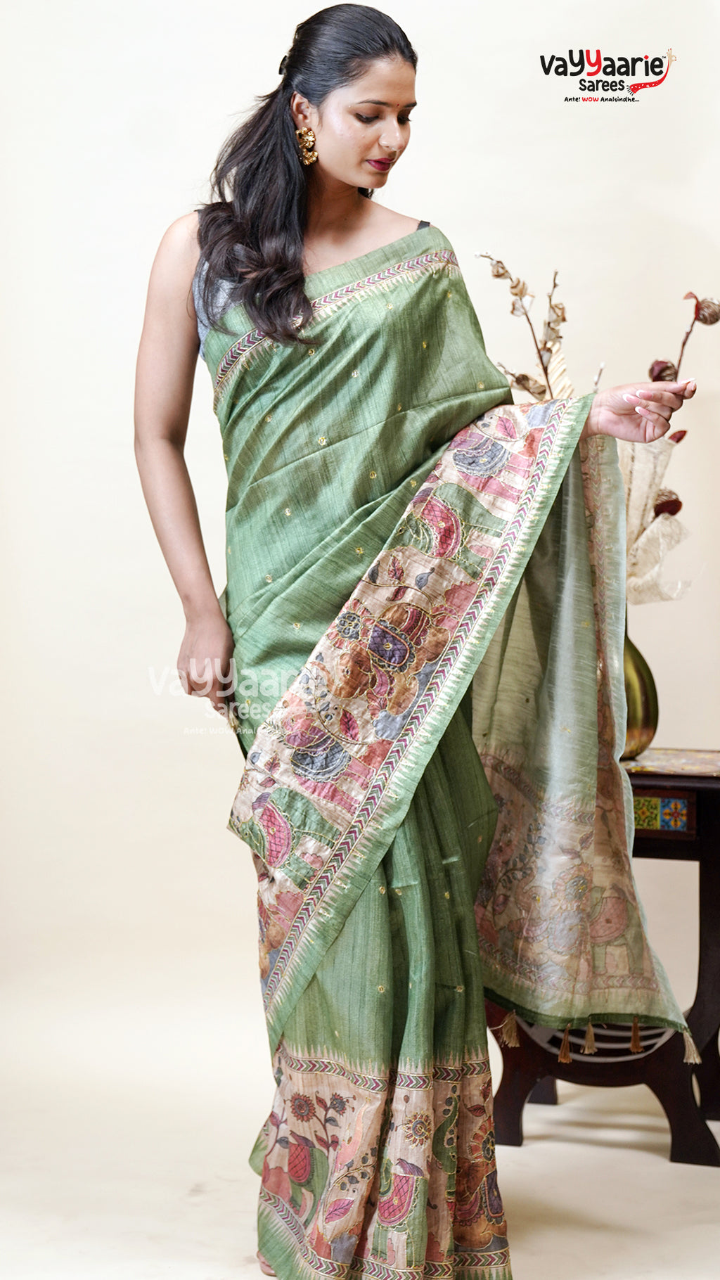 Multicolour Tusser Saree for Special Moments