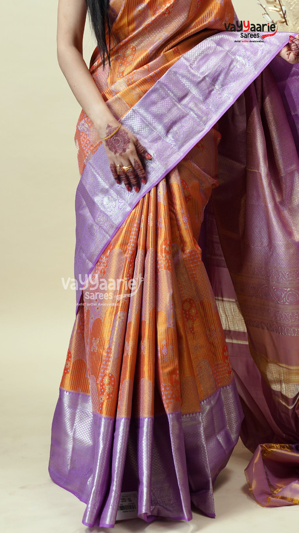 Orange DMM Pattu Saree for Festive Looks