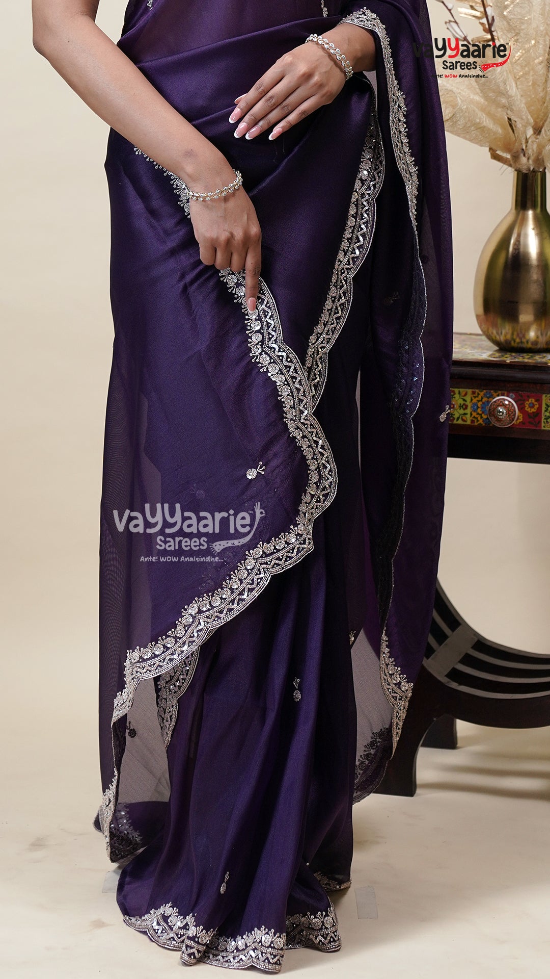 Violet Tissu Saree for Festive Styling