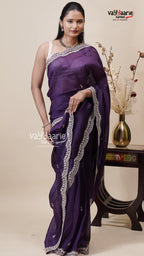 Violet Tissu Saree for Festive Styling
