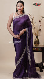 Violet Tissu Saree for Festive Styling