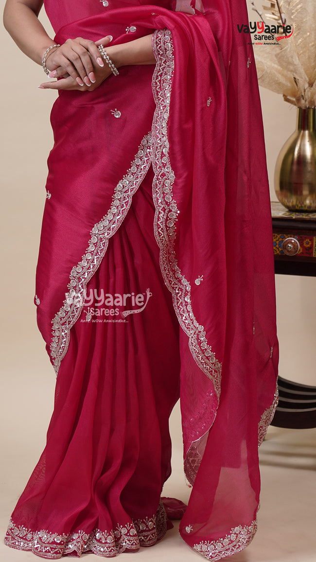 Maroon Tissu Fancy Saree for Women Main Image