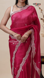 Maroon Tissu Fancy Saree for Women