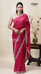 Maroon Tissu Fancy Saree for Women