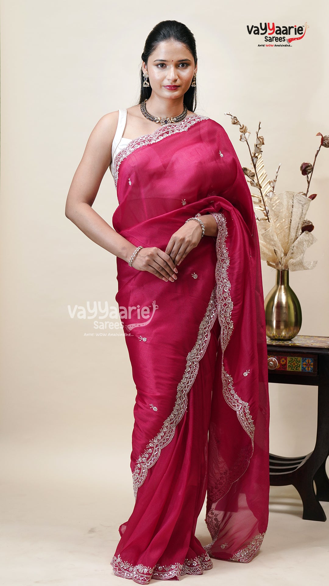 Maroon Tissu Fancy Saree for Women