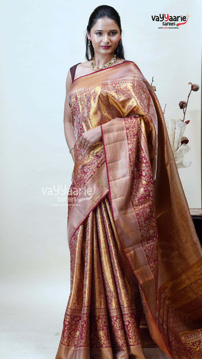 Mustard DMM Pattu Saree for Festive Occasions Hover Image