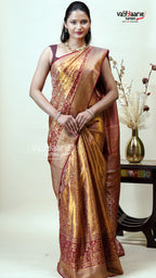 Mustard DMM Pattu Saree for Festive Occasions