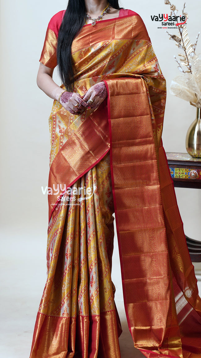 Gold DMM Pattu Saree for Celebrations Main Image