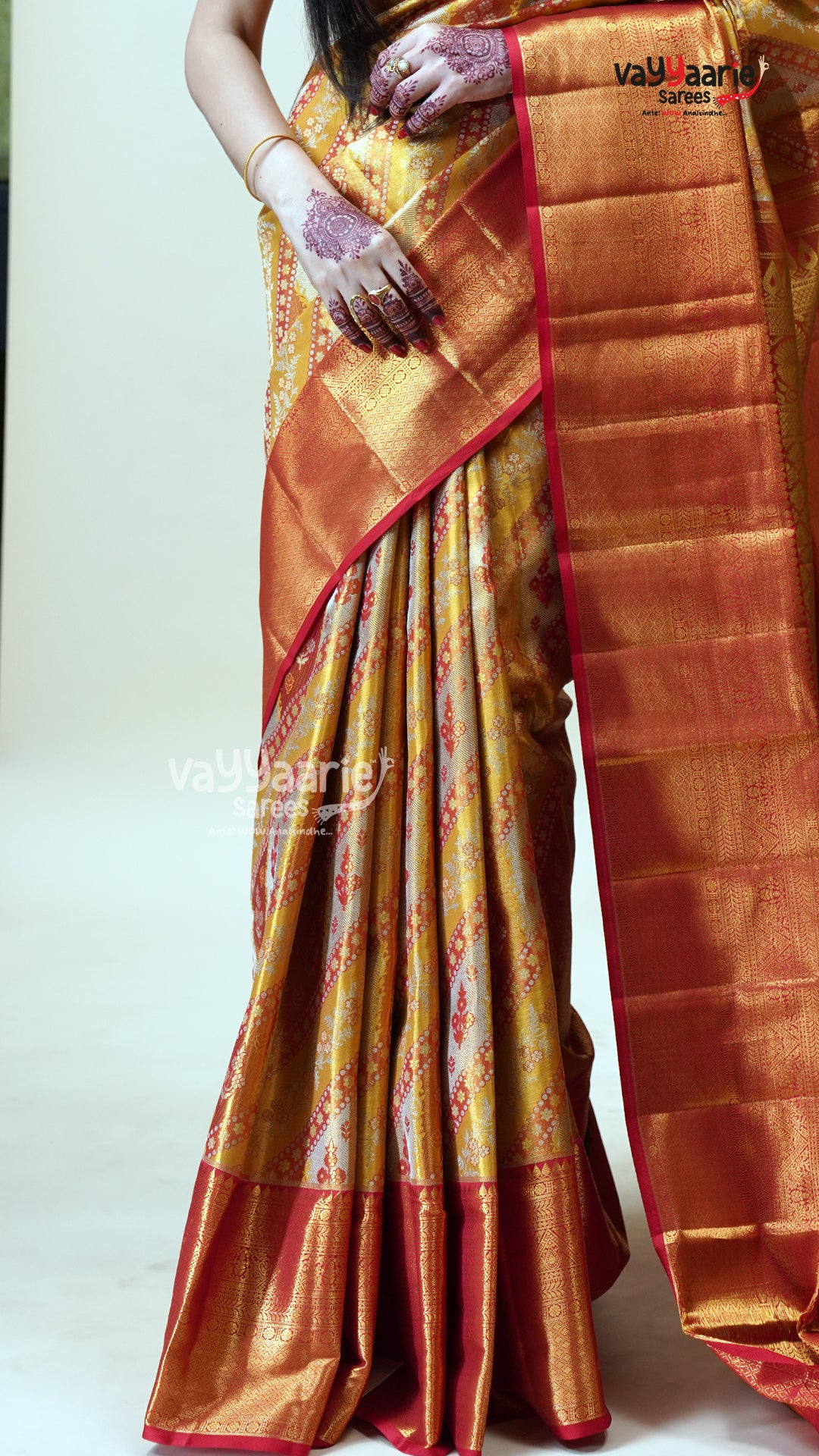 Gold DMM Pattu Saree for Celebrations