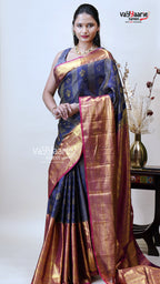 Navy Blue DMM Pattu Saree for Gifting Online
