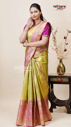 Mehendi Green DMM Pattu Saree with Blouse