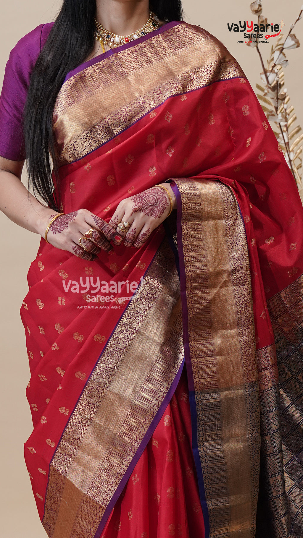 Red Pattu Traditional Saree for Party Wear