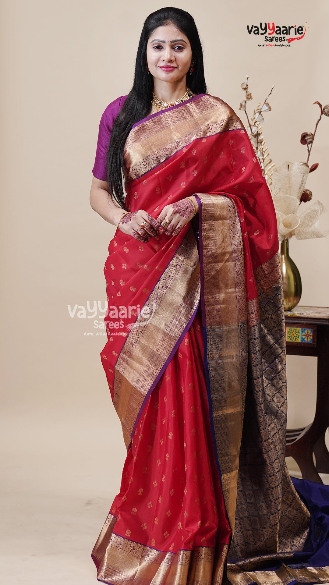 Red Pattu Traditional Saree for Party Wear