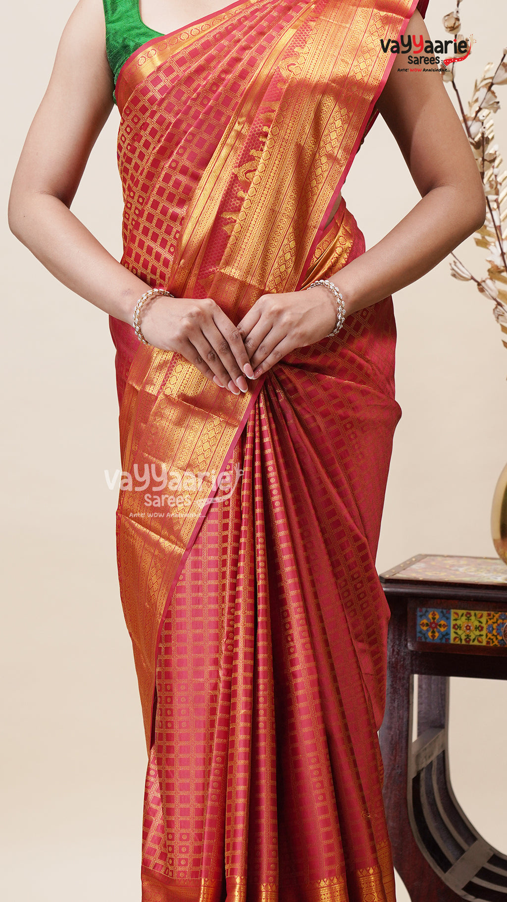 Maroon DMM Pattu Saree for Festive Wear