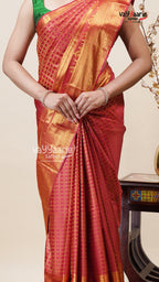 Maroon DMM Pattu Saree for Festive Wear