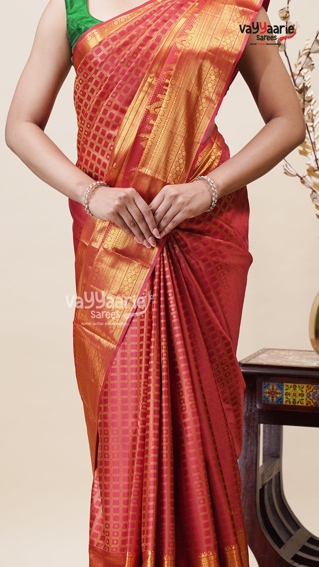Maroon DMM Pattu Saree for Festive Wear