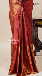 Maroon DMM Pattu Saree for Festive Wear