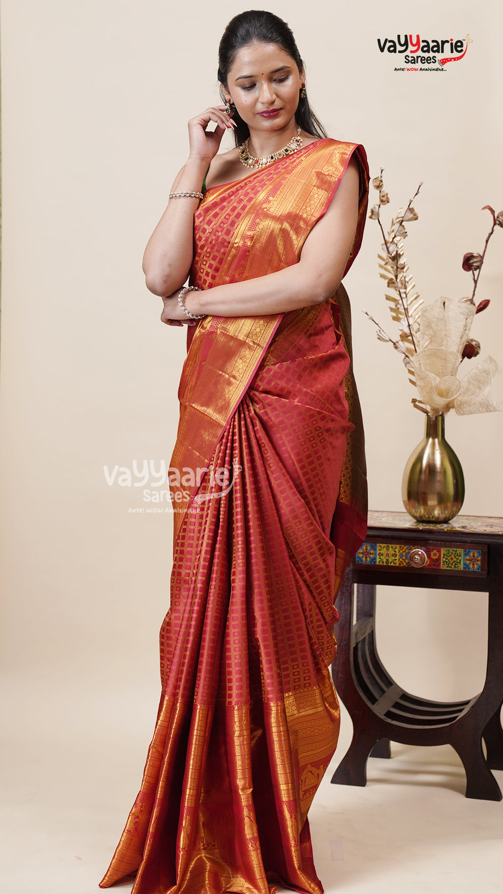 Maroon DMM Pattu Saree for Festive Wear