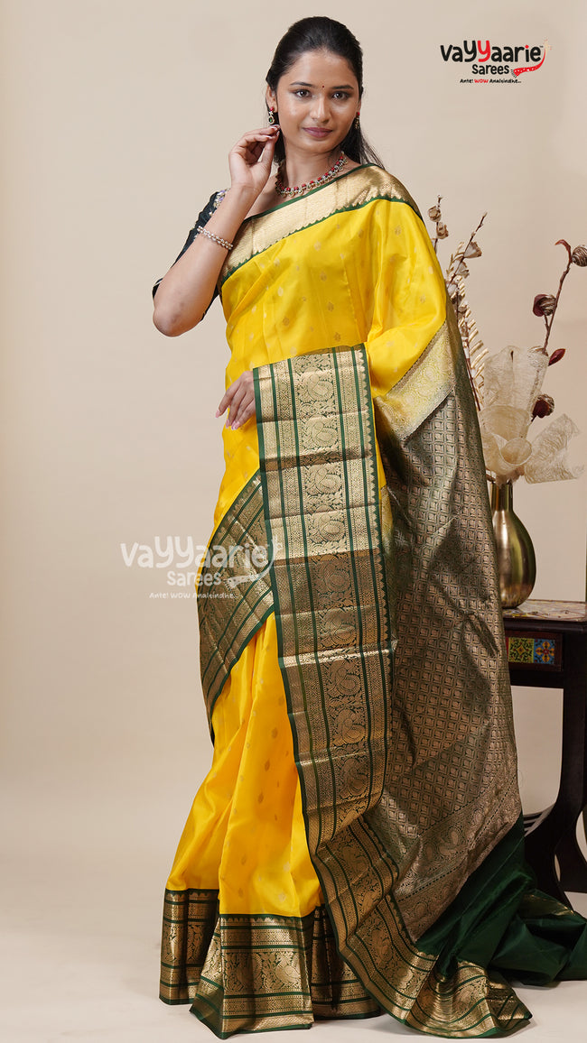 Yellow Salem Pattu Saree for All Occasions Hover Image