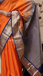 Orange Salem Pattu Saree for Special Days