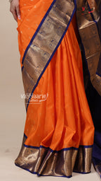 Orange Salem Pattu Saree for Special Days