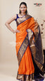 Orange Salem Pattu Saree for Special Days