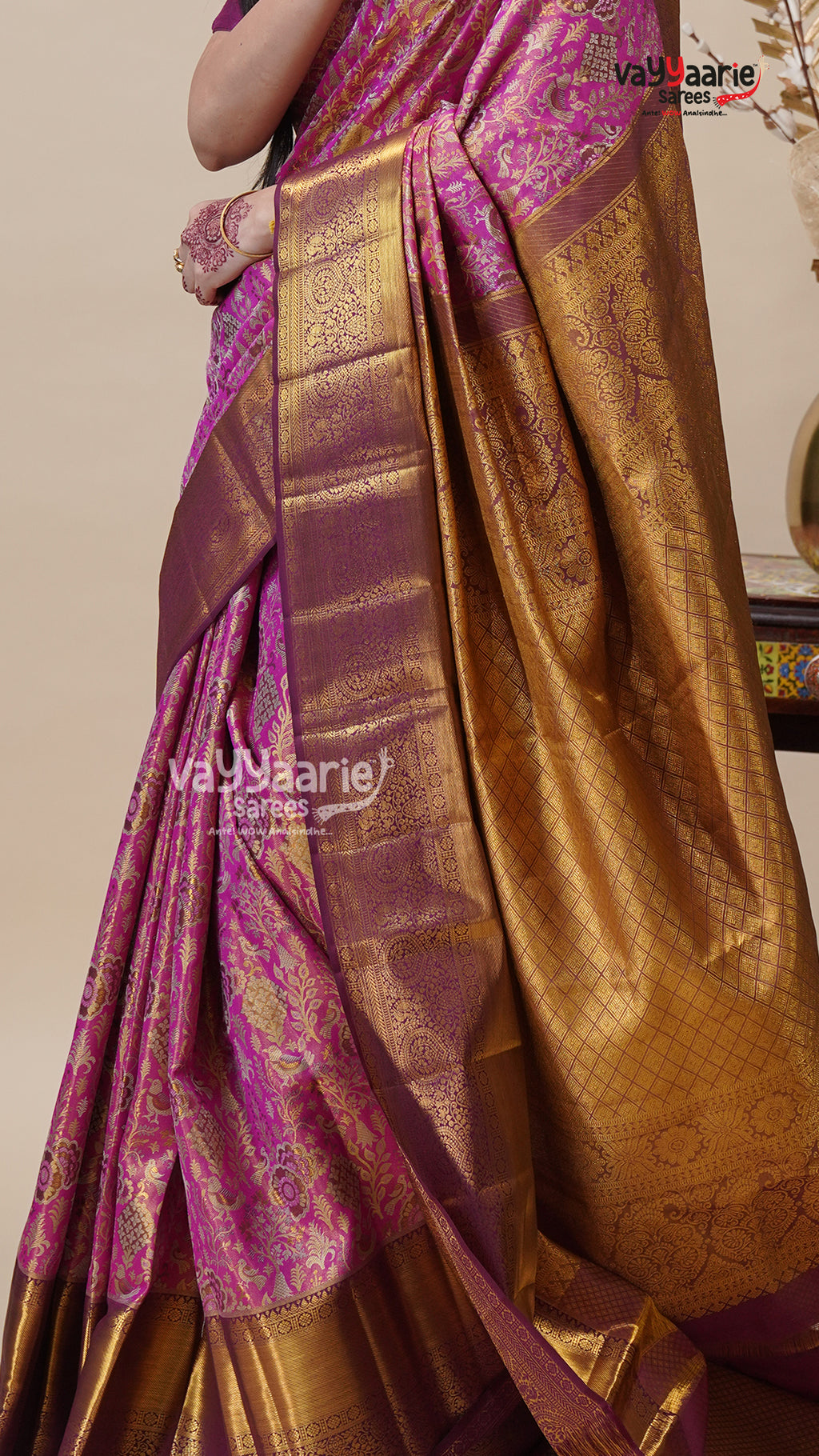 Rani Pink DMM Pattu Saree for Gifting