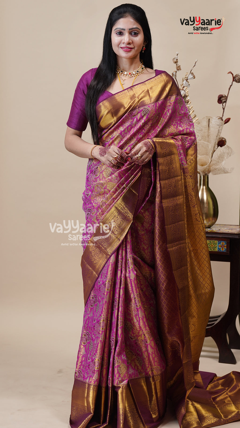 Rani Pink DMM Pattu Saree for Gifting