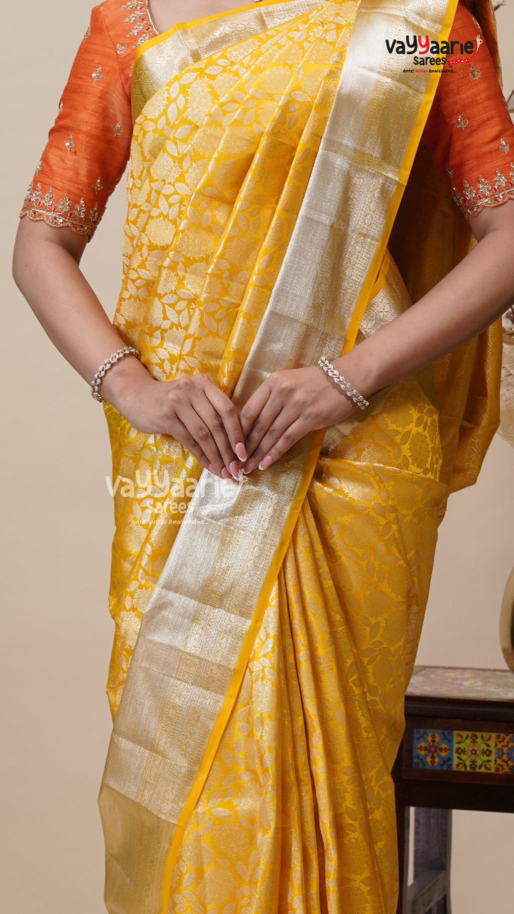 Yellow Salem Pattu Saree for Festive Wear