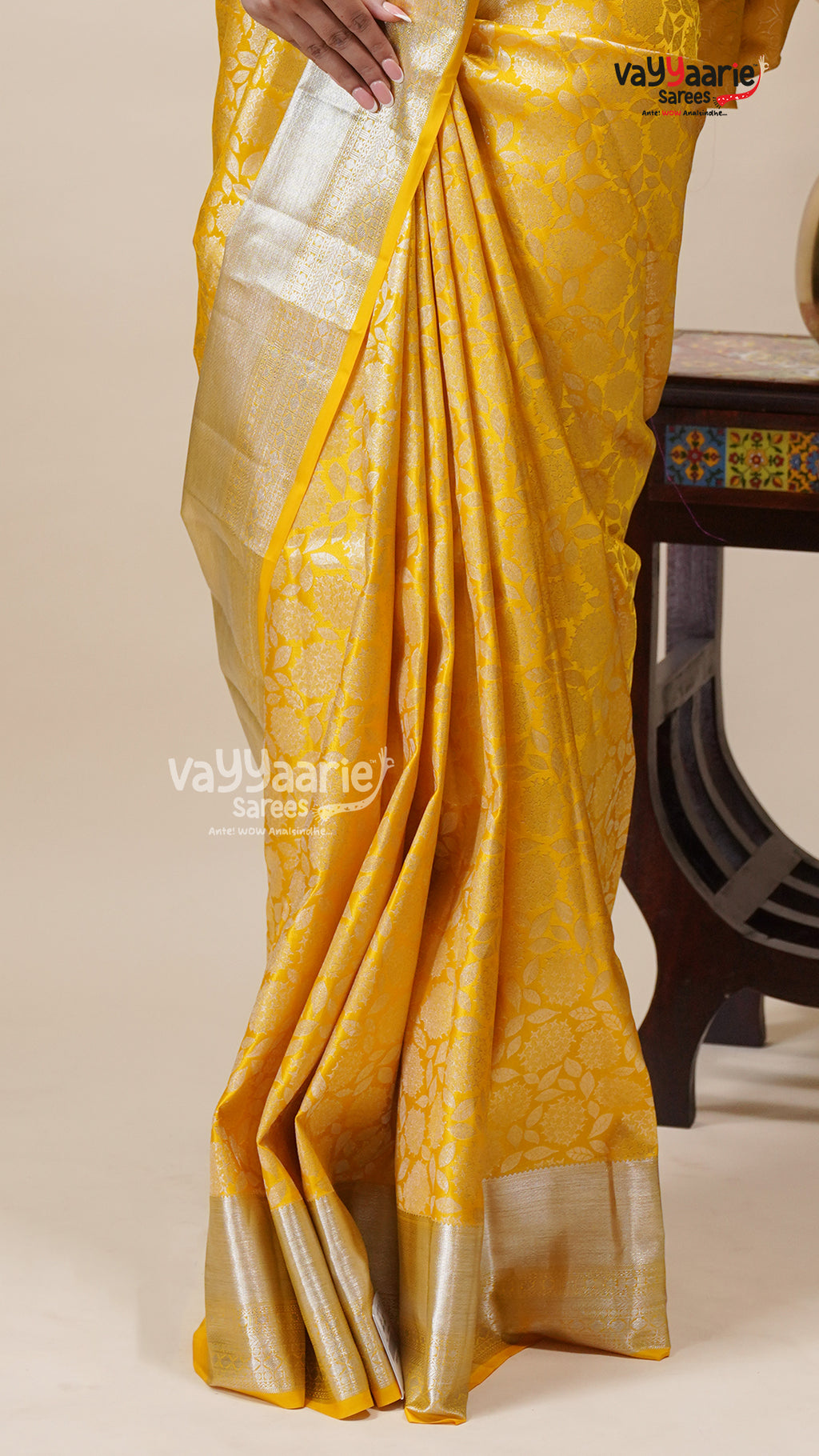 Yellow Salem Pattu Saree for Festive Wear