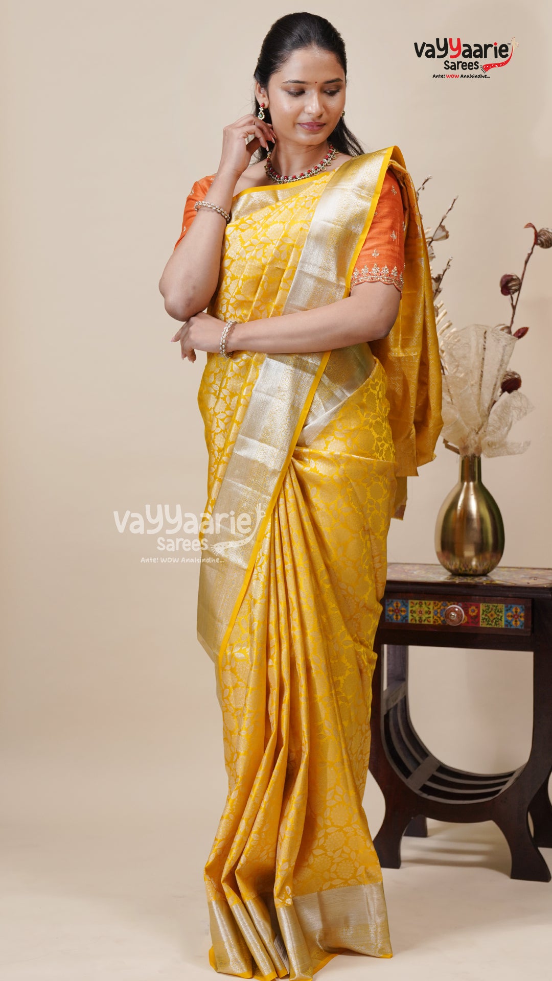 Yellow Salem Pattu Saree for Festive Wear
