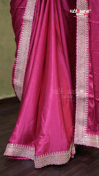 Rani Pink Satin Designer Saree Collection