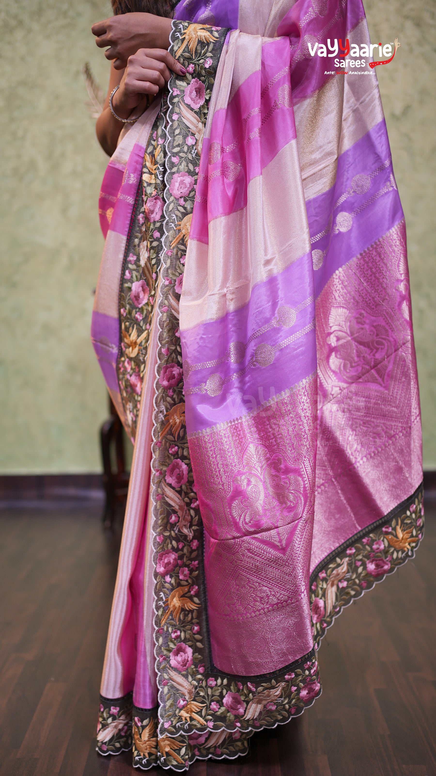 Multi Colour Tissue Fancy Saree Elegant Look