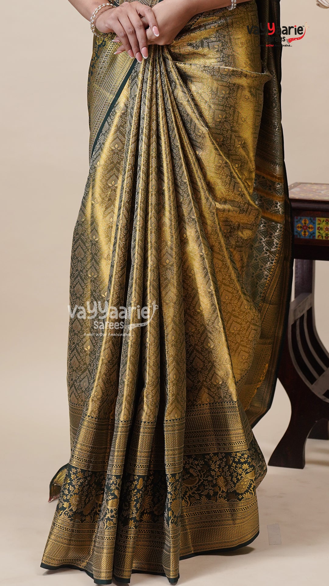 Mehendi Green DMM Pattu Saree for Women