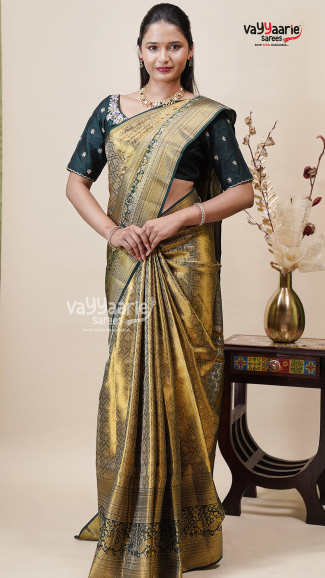 Mehendi Green DMM Pattu Saree for Women Hover Image