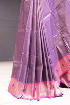 Lavender Semi-Paithani Saree
