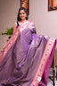 Lavender Semi-Paithani Saree