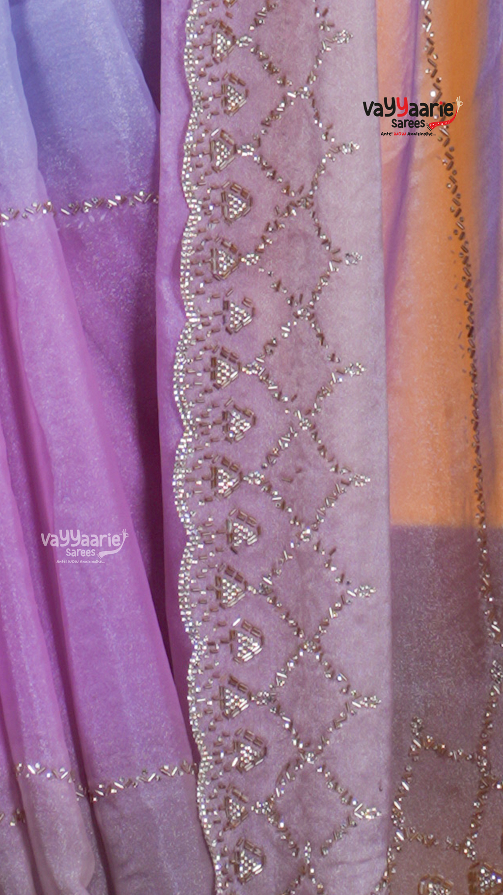 Pink Chiffon Saree with Kalamkari Art Prints | Wedding Ethnic Wear Saree | Vayyaarie Sarees