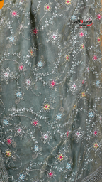 Sea Green Chiffon Saree with Kalamkari Art Prints | Festive Designer Saree | Vayyaarie Sarees