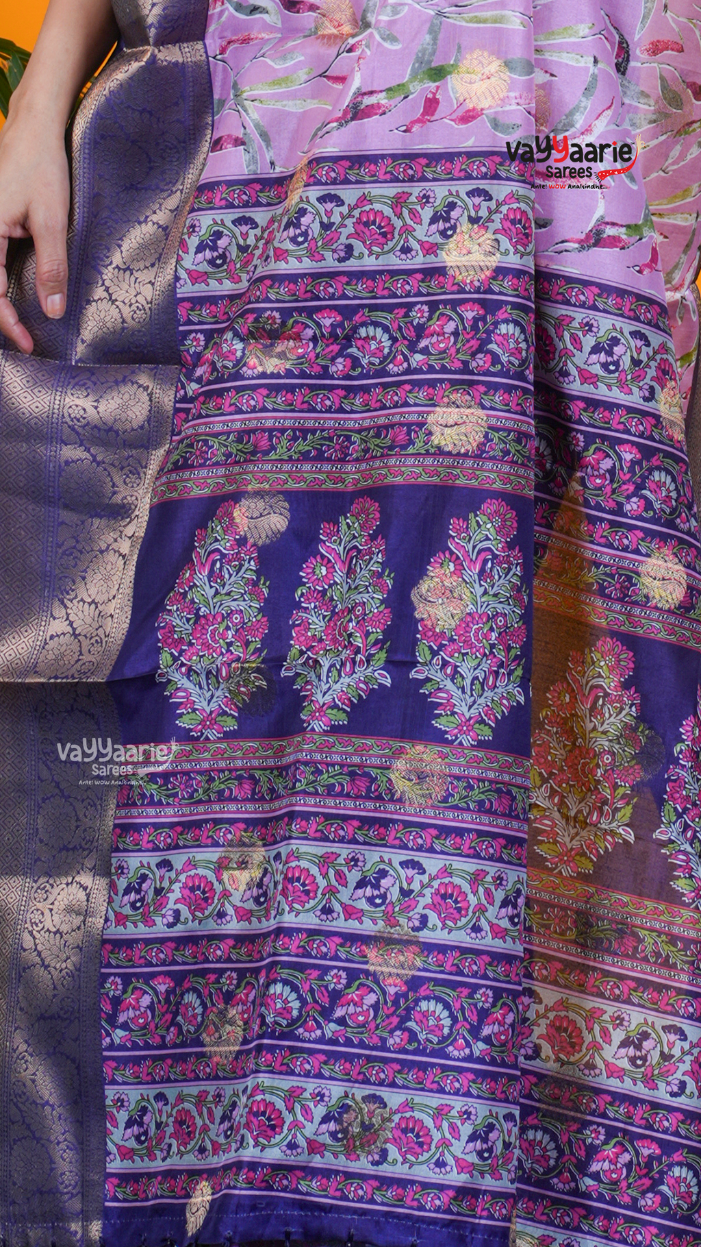 Light Pink Dola Silk Saree with Kalamkari Art Prints | Designer Ethnic Wear Saree | Vayyaarie Sarees