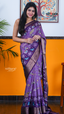 Lavender Dola Silk Saree with Kalamkari Art Prints | Special Occasion Saree | Vayyaarie Sarees