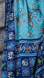 Rama Green Dola Silk Saree with Kalamkari Art Prints | Wedding Ethnic Wear Saree | Vayyaarie Sarees
